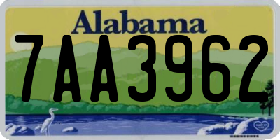AL license plate 7AA3962