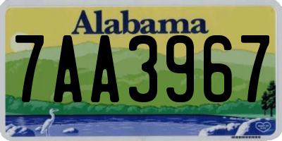 AL license plate 7AA3967
