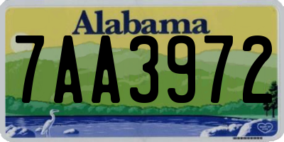 AL license plate 7AA3972