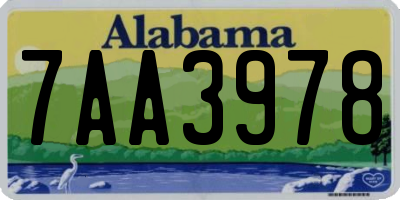AL license plate 7AA3978