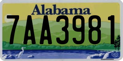 AL license plate 7AA3981