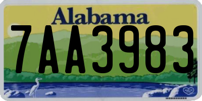AL license plate 7AA3983