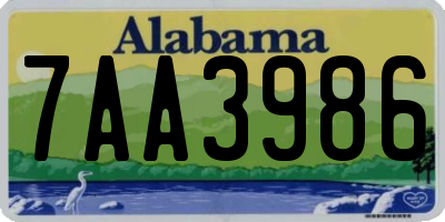 AL license plate 7AA3986