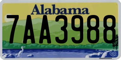 AL license plate 7AA3988