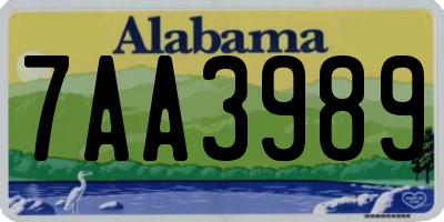 AL license plate 7AA3989