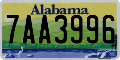 AL license plate 7AA3996