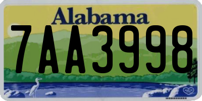 AL license plate 7AA3998