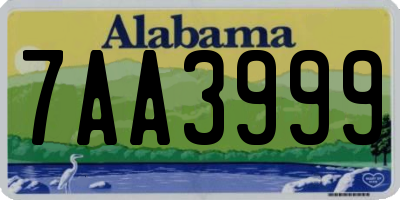 AL license plate 7AA3999