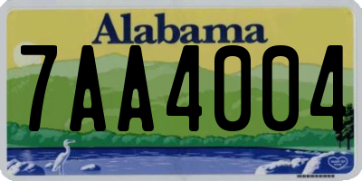AL license plate 7AA4004