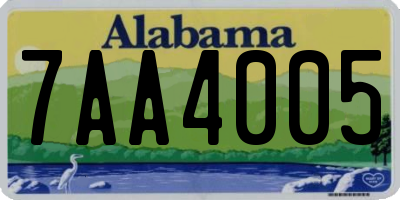 AL license plate 7AA4005