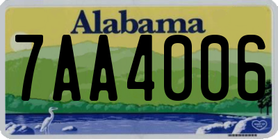 AL license plate 7AA4006