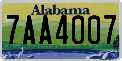 AL license plate 7AA4007