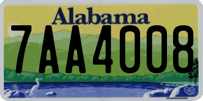 AL license plate 7AA4008