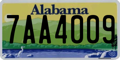 AL license plate 7AA4009