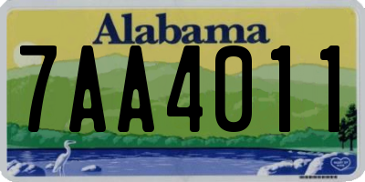 AL license plate 7AA4011