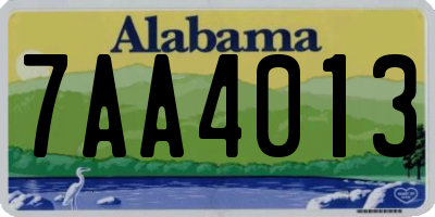 AL license plate 7AA4013