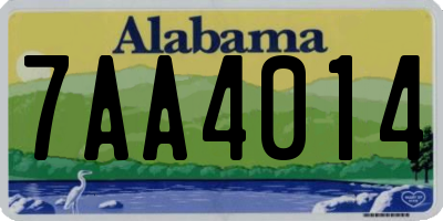 AL license plate 7AA4014