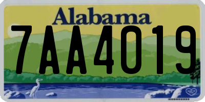 AL license plate 7AA4019