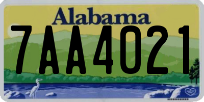 AL license plate 7AA4021