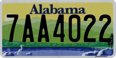 AL license plate 7AA4022