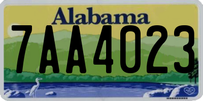 AL license plate 7AA4023