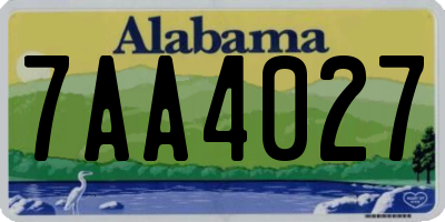 AL license plate 7AA4027