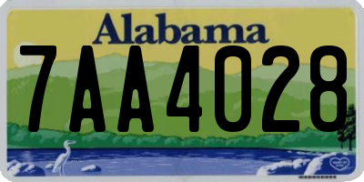 AL license plate 7AA4028