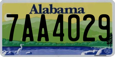 AL license plate 7AA4029