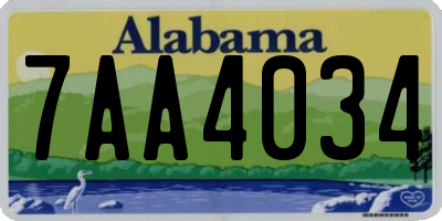 AL license plate 7AA4034