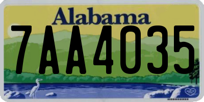 AL license plate 7AA4035