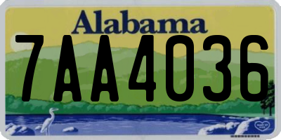 AL license plate 7AA4036