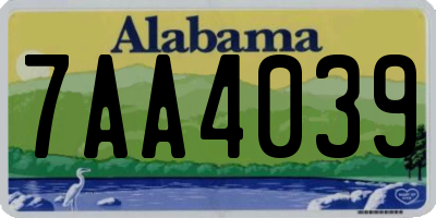 AL license plate 7AA4039