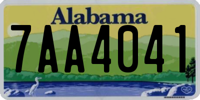 AL license plate 7AA4041