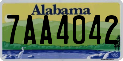 AL license plate 7AA4042