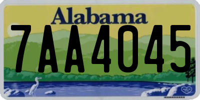 AL license plate 7AA4045
