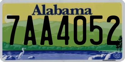 AL license plate 7AA4052