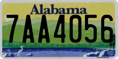AL license plate 7AA4056