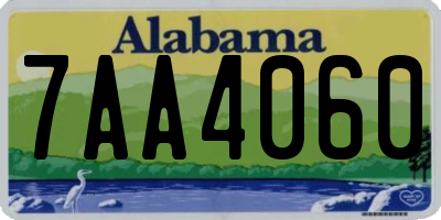 AL license plate 7AA4060