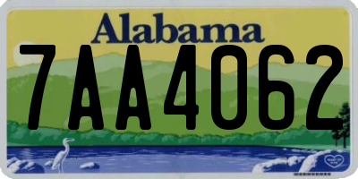 AL license plate 7AA4062