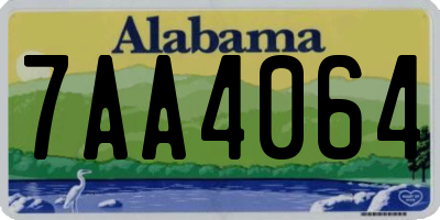 AL license plate 7AA4064