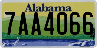 AL license plate 7AA4066