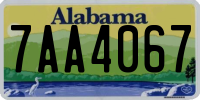 AL license plate 7AA4067
