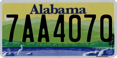 AL license plate 7AA4070