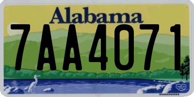 AL license plate 7AA4071
