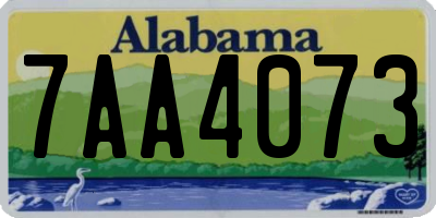 AL license plate 7AA4073