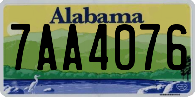 AL license plate 7AA4076