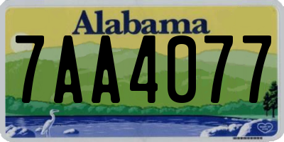 AL license plate 7AA4077