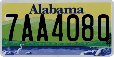 AL license plate 7AA4080