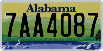 AL license plate 7AA4087