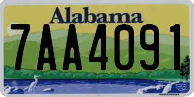 AL license plate 7AA4091